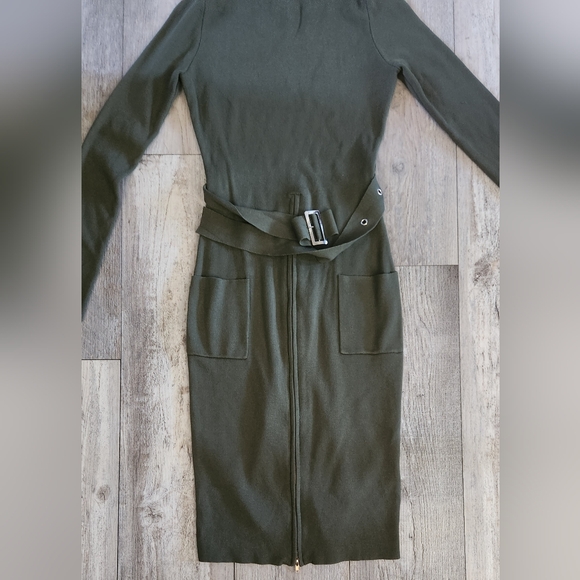 Fashion Nova Olive Long Sleeve Knit Dress - Picture 3 of 8